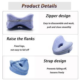 Wudmew Alignment Pillows for Side Sleepers, 2025 New Smooth Spine Pillow for Side Sleeping, Memory Foam and Knee Pillow for Side Sleepers, Relieves Low Back Pain (Dark Gray)