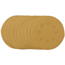 Draper 58340 Gold Sanding Discs with Hook & Loop, 125mm, 240 Grit (Pack of 10)