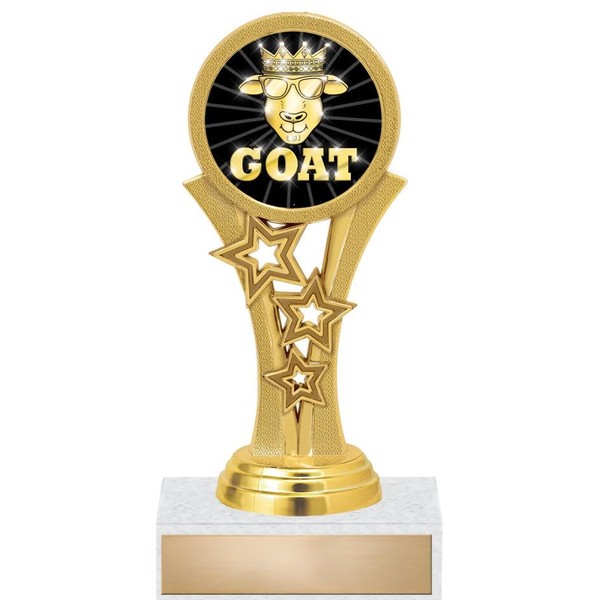 Crown Awards 6.25" G.O.A.T. Gold Starbeam Trophy, 10 Pack