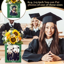 Spiareal 6 Pcs Graduation Table Centerpieces Box 6/7 Inch Picture Centerpieces for Table Photo Props Box Frame Congrats Grad Decorations for Graduation Wedding(Black)
