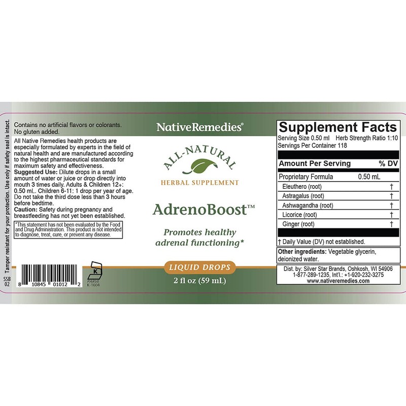 Native Remedies AdrenoBoost - All Natural Herbal Supplement for Adrenal