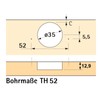 HETTICH Sensys 8645i TH52 Concealed Hinge, Corner Stop 110° with