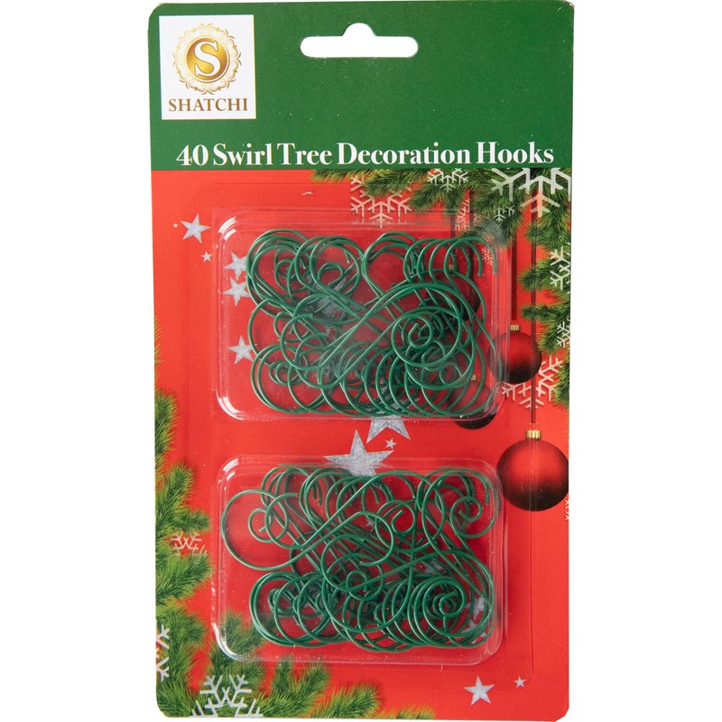 120Pcs Green Christmas Ornaments Hangers Hooks for Christmas Tree Baubles,