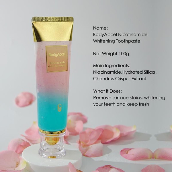 BodyAccel Niacinamide Whitening Teeth Toothpaste - Specification: 1 pc