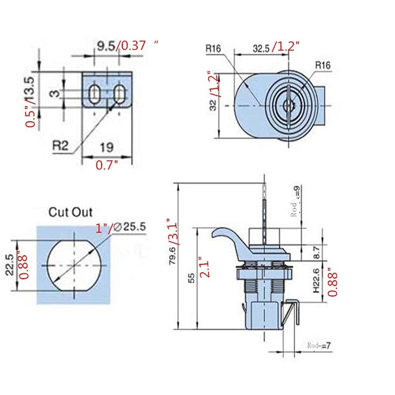 4Pcs Push Button Latch Series Plastic & Metal to Close