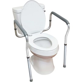 Carex Toilet Safety Rails, Adjustable and Detachable Toilet Safety Frame with Handles for Elderly, Handicap, or Disabled, Heavy-Duty Non-Slip Bathroom Grab Bar, with Padded Handles and Aluminum Frame