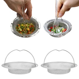 Pack of 2 Drain Strainer Shower, Drain Plug with Strainer for Sink Strainer, Kitchen Sink for Sink, Clogging Protection, Drain Strainer, Sink Strainer, Hair Strainer