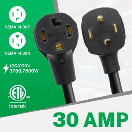 FIRMERST 4 Prong Dryer Extension Cord 30 Amp EV Charging Power Cable 25 Feet, NEMA 14-30P to 14-30R