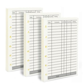 (Set of 270 Sheets) A7 Finance Refill Paper, Mini Binder Refills, 6-Hole Loose Leaf Paper for A7 Budget Planner Journals Notebook