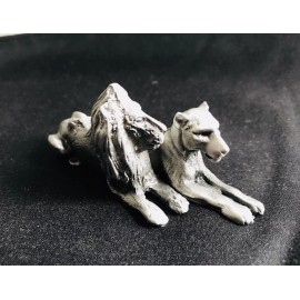 2 Pewter Lion Lioness Noah’s Ark Tiger King the Jungle Statue Figurines D