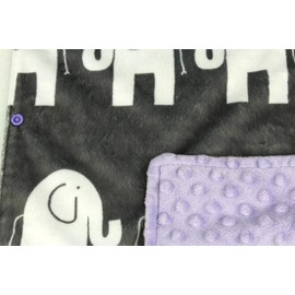 Dear Baby Gear Deluxe Car Seat Canopy, Custom Minky Print White Elephants, Lavender Minky Dot