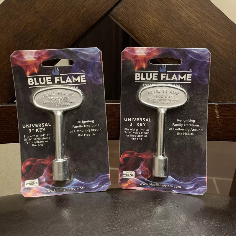 Blue Flame Set 2-Blue Flame 3 Inch Universal Fireplace Key