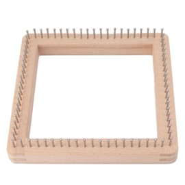 Mini Knitting Loom, Square Knitting Tool with Hooks Wooden Crochet Board Square Knitting Board for Weaving Mat Hairband Blanket Sock Making Cushions (Large)