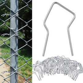 Hicarer 200 Pcs T Post Clips Metal Wire Fence Clips Twist Tie Preformed Fencing Clip Galvanized Steel 11 Gauge Fence Ties for Fast Installation Securing Barbed Garden Highway Farm Sport Fences