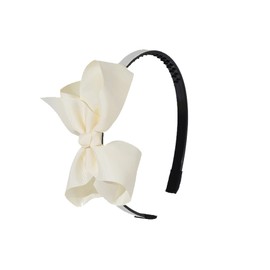 Headband Ribbon, Large, Girls, Kids, Fluffy, Hair Accessory, Stylish, Hair Accessory, Cute, Party, Recital, Wedding, Graduation, School Entrance Ceremony, 4.3 inches (11 cm), White