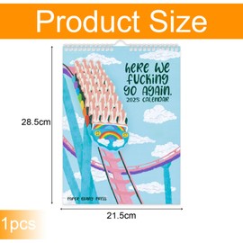 Here We Go Again 2025 Calendar, Calendar 2025 Planner, 2025 Calendar 12 Months Planning, 2025 Funny Wall Calendar, Daily Scheduling Pad, Novelty Gift Idea for Friends and Family