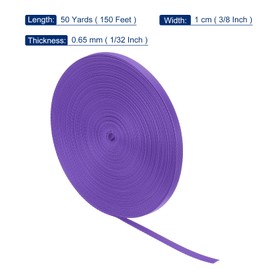 QUARKZMAN Webbing Strap Polypropylene 10 mm Wide Nylon Webbing 45 Metres Heavy Flat PP Webbing for Outdoor DIY Gear Repair Backpack Pannier Rack Crafts, Light Purple
