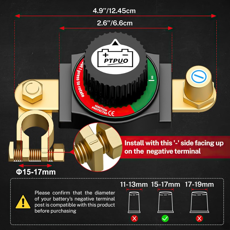 Top Post Battery Disconnect Switch, Car Battery Disconnect Switch, 12V-48V