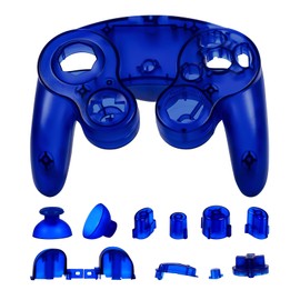 Ceozon Replacement Housing Shell Faceplate Cover Repair Accessories Kit Compatible with Gamecube Controller Included Buttons (Blue)