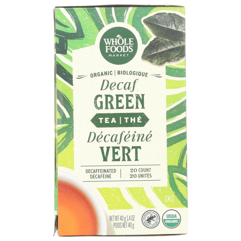 Whole Foods Market, Tea Green Decaf Organic, 20 Count