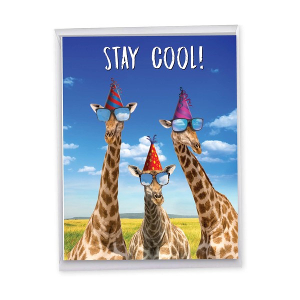 Cool Giraffe - Cute Kids Birthday Card with Envelope (Big