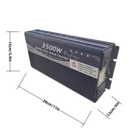 3500W Power Inverter 72V DC to 110V AC Converter with LED Display Dual AC Outlets Dual Fans Radiating for RV, Camp, Boat and Home Emergency Portable Pure Sine Wave Inverter (Smart Screen, 3500W 72V)