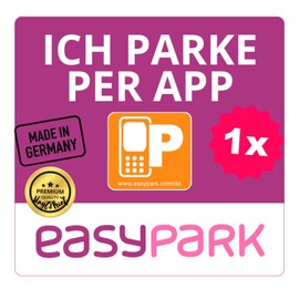 EASYPARK Easy Park I Park Per App Back Glass Sticker - Parking Vignette Sticker Car Sticker (5.7 x 5.7 cm) Vignette for Windscreen - App Parking, Car Interior Sticker, Made in Germany (1)