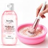 Makeup Brush Cleaner Solution + Brush Cleaning Bowl, 2 Piece