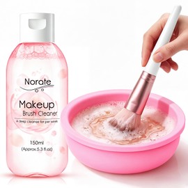Makeup Brush Cleaner Solution + Brush Cleaning Bowl, 2 Piece Set