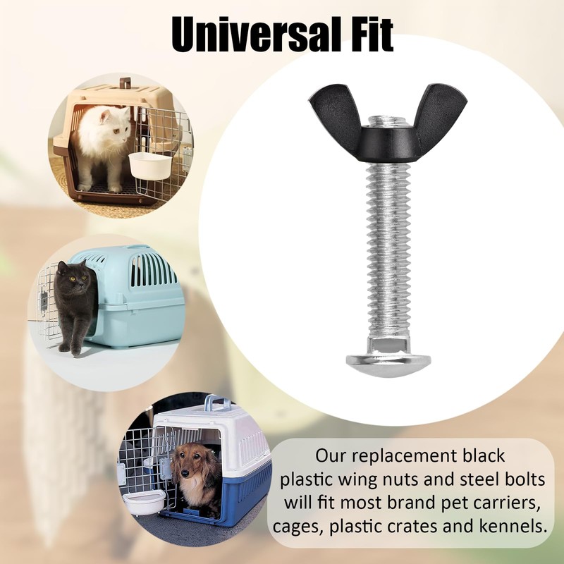 M6 Pet Carrier Fasteners Kennel Replacement Bolts for Plastic Cat