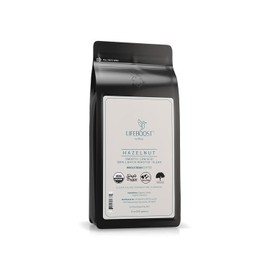 Lifeboost Coffee Whole Bean Hazelnut Coffee - Low Acid Single Origin USDA Organic Coffee - Non-GMO Coffee Beans Third Party Tested For Mycotoxins & Pesticides - 12 Ounces