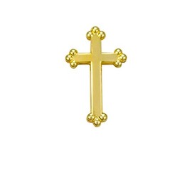 Gold Plated Budded Christian Cross Lapel Pins (package of 12 Pins)