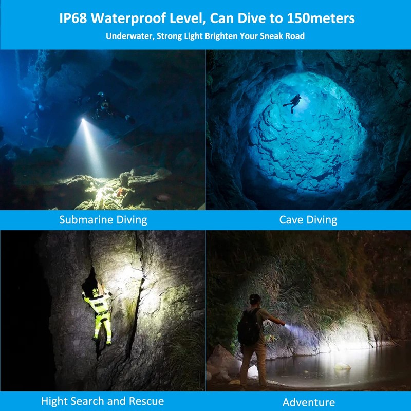 ORCATORCH D520 Scuba Dive Light 1000 Lumens Compact Diving Flashlight