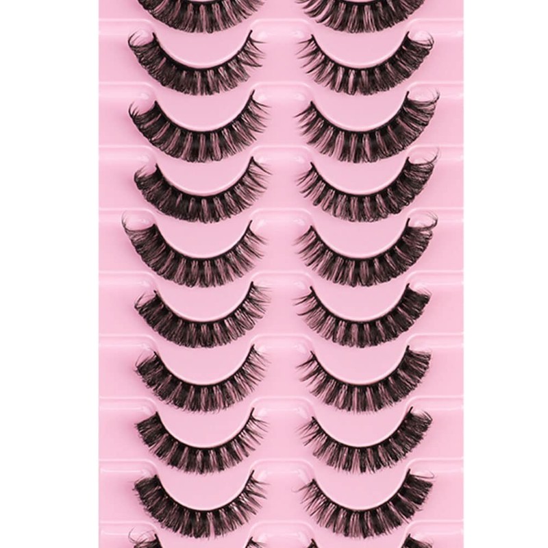 Eyelashes Russian Strip Lashes Natural Fluffy Wispy D Curly Effect