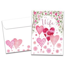Tree-Free Greetings - Valentine's Day Greeting Card - Artful Designs - 1 Card + Matching Envelope - Made in USA - 100% Recycled Paper - 5 x 7 - Forever Balloons (GO64322)