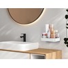 Z metnal Small Glass Bathroom Shelves, White Bathroom Floating Shelf,