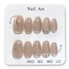 Nexora press-on nail tips nude ribbon design self gel nail nail tips daily nail, 1 set, M / 넥소라 프레스온 네일팁 누디 리본 디자인  셀프젤네일 손톱팁 데일리네일, 1세트, M