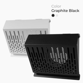 HVAC OV Ø4 Inch Vent Cover with Exhaust Box – Graphite Galvanized Steel Grill Cover with Rubber Gasket Seal and Metal Screen – Hood Vent – Removable Front Exhaust Plate – Duct or Wall Outlet
