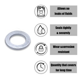 ijuicy 20 PCS Oil Drain Plug Gasket Washer, 14mm Alloy Resistant Leak-Proof Crush Washer Oil Drain Plug, Precise Fit Crush Seals Replacement 94109-14000, Compatible with Select Models (Silver)