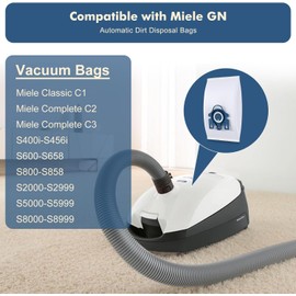 Yinage 20 Packs 3D Airclean Bags Replacement for Miele GN Vacuum Classic C1 Complete C1 Complete C2 S227 S240 S270 S400 S2 S5 S8 Series with 8 Motor Protection Filters, 8 AirClean Filters