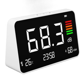 Digital Decibel Meter, Sound Level Meter, Lautstärkemesser 30-130dBA mit Temp Humidity Detection