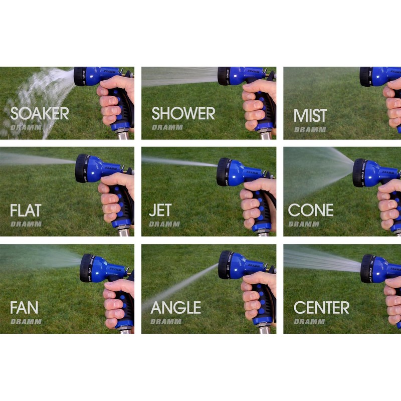 Dramm® Revolver Heavy Duty 9-Pattern Garden Hose Nozzle – Adjustable