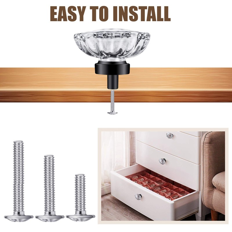 Glass Crystal knobs for Dresser Drawers Cabinet,Crystal Knobs Drawer Knobs