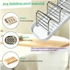 UVULAS 304 Stainless Steel Wavy Soap Dish, Self Draining Shampoo