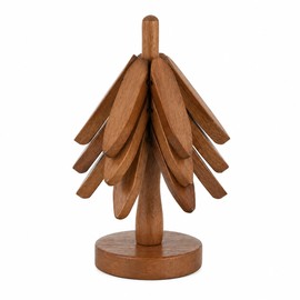 Wooden Trivet for Hot Pots & Bowls – Tree-Shaped Heat-Resistant Table Protector for Christmas Dining & Holiday Kitchen Decor