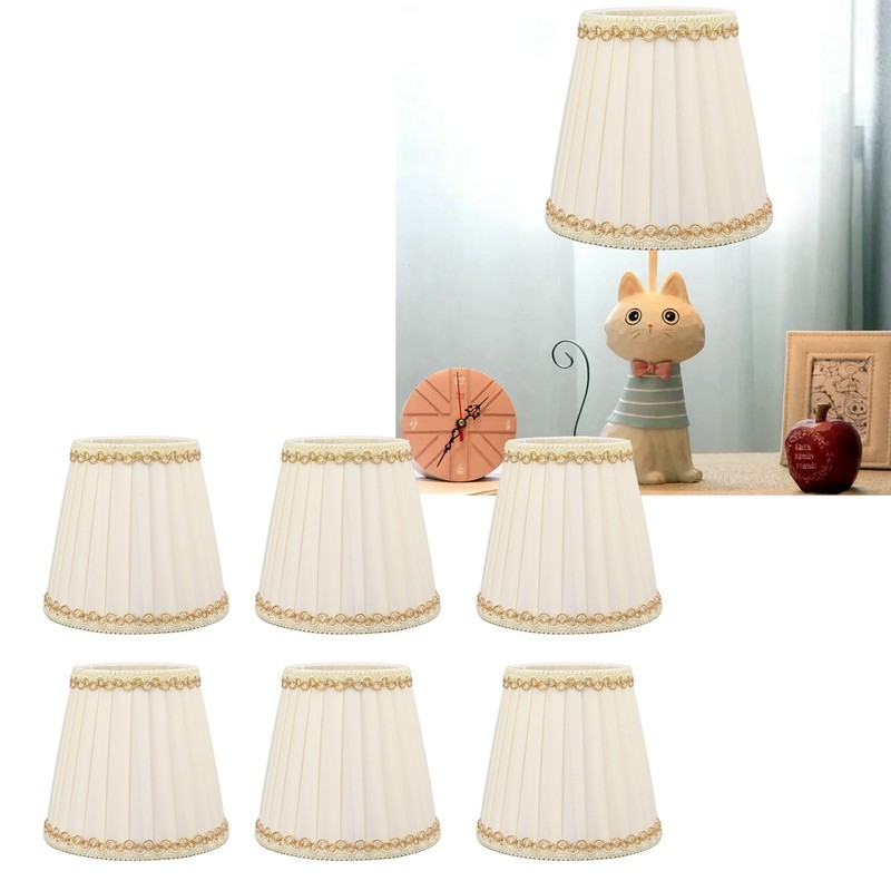 6PCS Set Small Lamp Shade Modern Style Cloth Clip On
