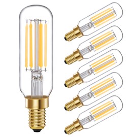 TIANSHQ E12 LED Bulb T6 Dimmable Candelabra Bulb 6W Equal 60 Watt Edison Light Bulbs Daylight 4000K Light Bulbs 6 Pack for Chandeliers,Ceiling Fan,Vanity (6W, 4000K)…