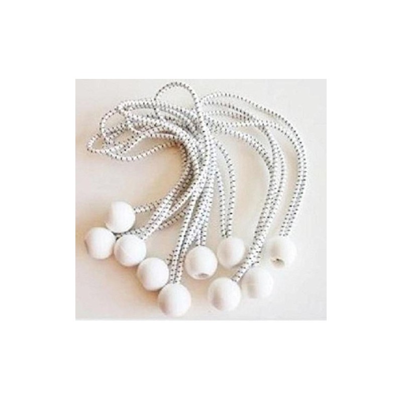 11"" Heavy Duty Premium White Ball Bungee Bungees 25 pcs
