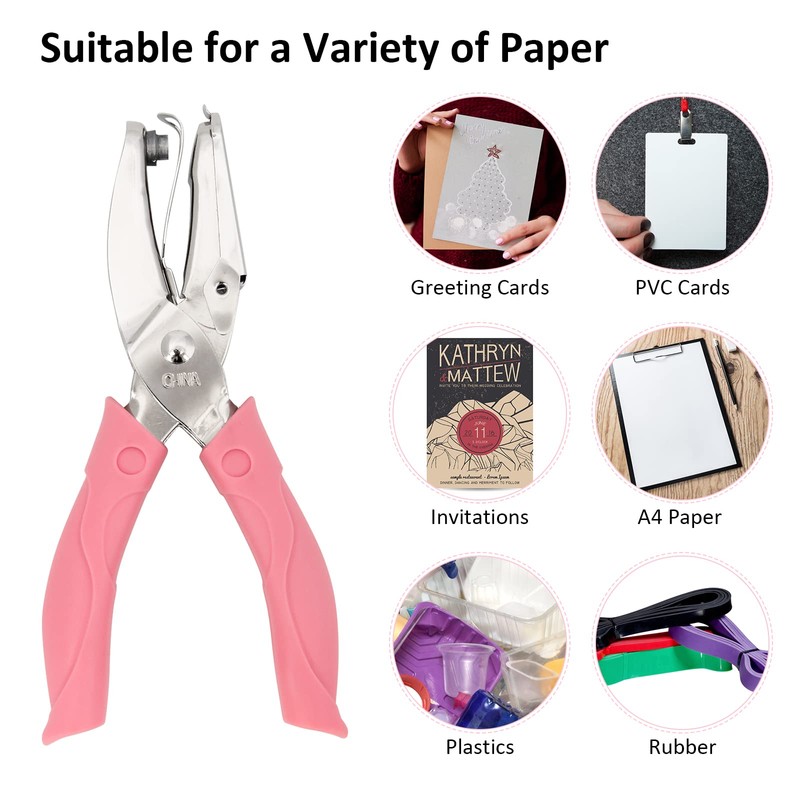Coolrunner 3-Piece Metal Single Hole Paper Punch - DIY Handheld