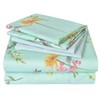 JSD Green Floral Printed Sheet Set Queen Size 6 Piece,